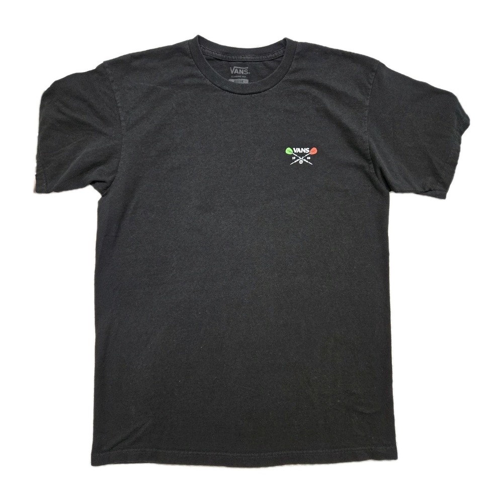 Skater Streetwear Retro Casual Vans Darts On Target Mens Black Shirt Medium - Picture 3 of 8